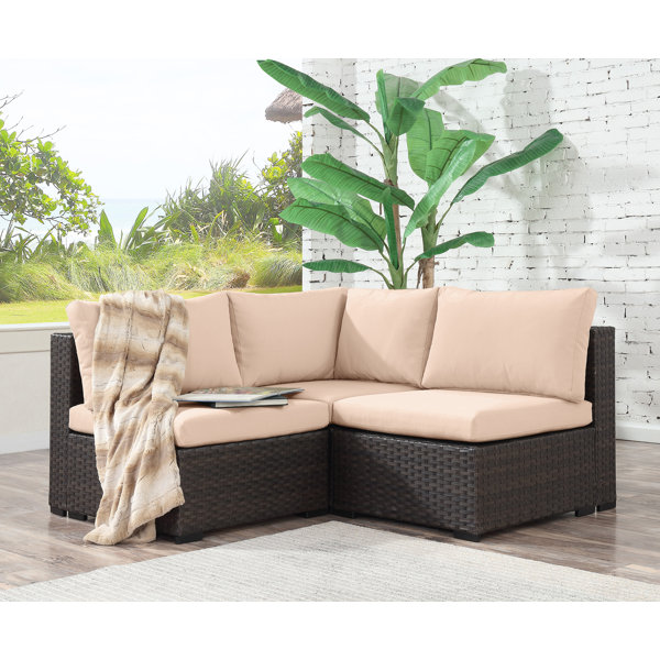 Holliston 6 piece rattan sectional sale